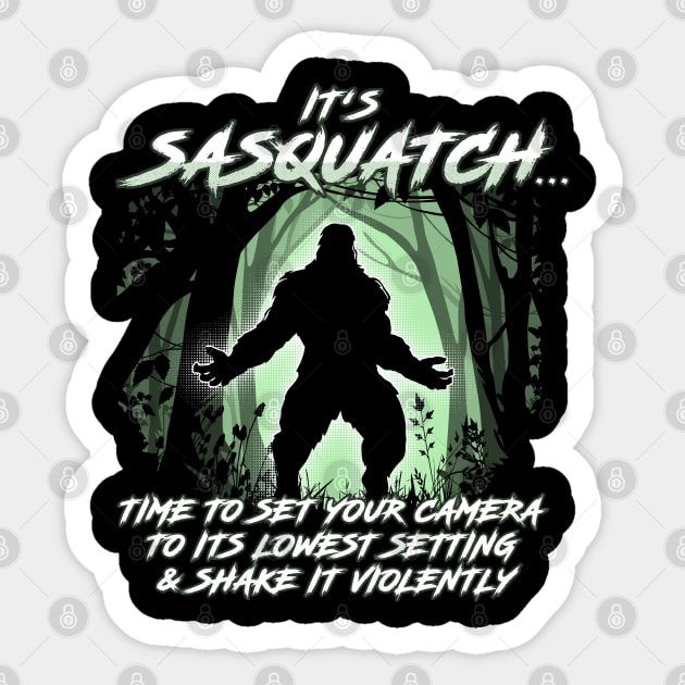 Sasquatch Camera Settings Funny Sticker by NerdShizzle